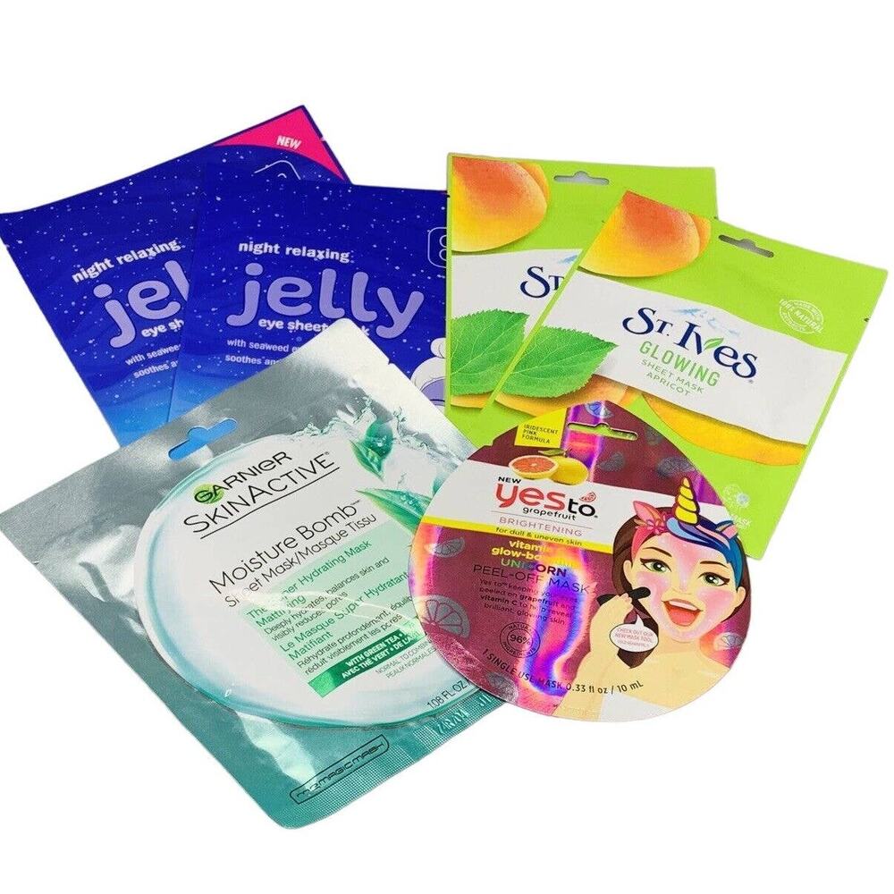 Bundle of 6 Face Masks, Clean & Clear, St. Ives, Garnier, Yes to Grapefruit